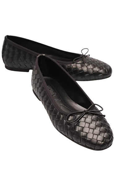 Barinoska Women's Knitted Patterned Bowknot Round Toe Daily Comfortable Balle...