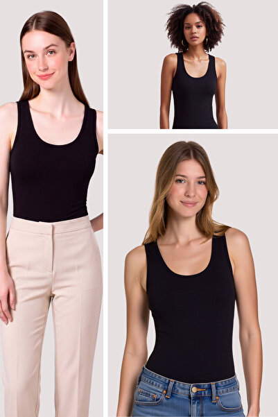 Loule Women's 3-Piece Cotton & Modal Thick Strap Flexible Daily Undershirt - ...
