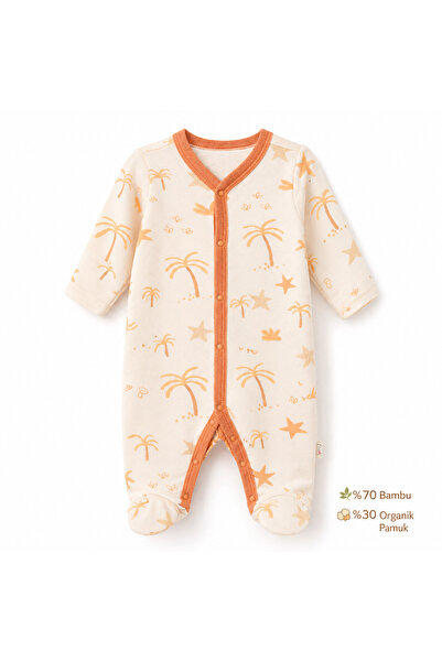 Mother Love Natural Bamboo and Cotton Jumpsuit with Booties