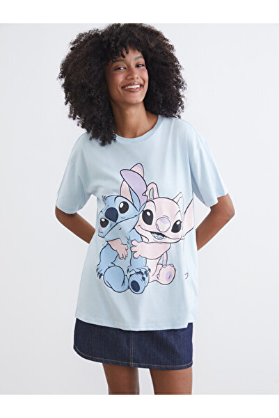 LC Waikiki Stitch and Angel Printed Women's T-Shirt