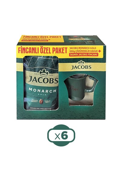 Jacobs طقم أكواب مونارك جولد 200 جرام × 6 قطع