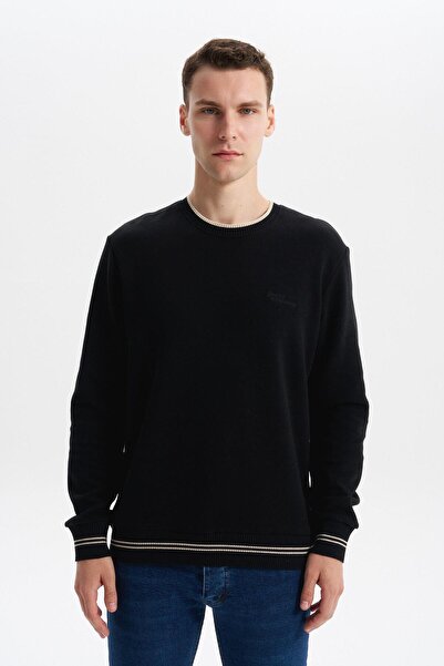 Arma Ar-Ma Men's Crew Neck Sweatshirt with Text Print, Pocketless, Knitted Fa...