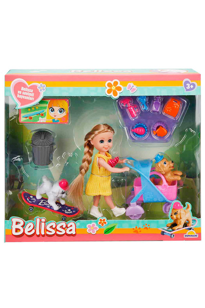 Belissa Set de joaca papusa Belissa, 2 catelusi si accesorii