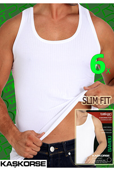 TATKAN BODYWEAR 6'LI PAKET - ERKEK BAMBU KAŞKORSE CLASSIC ATLET