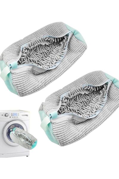 OEM Sac pentru pantofi la spălat plasă de protecție set 2 bucăți gri 39x19 cm