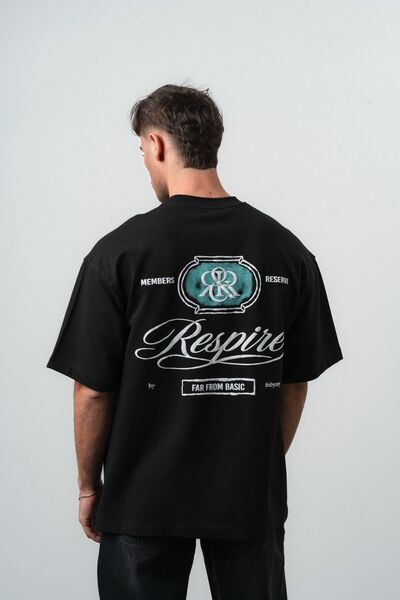 Respire Tricou supradimensionat RR negru