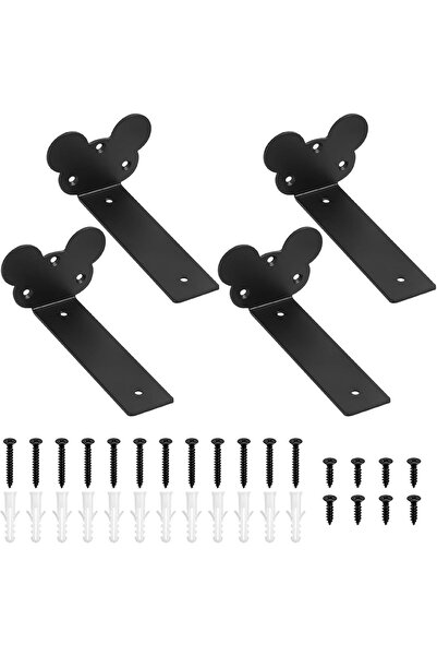 OEM Suport pentru raft Umeri pentru raft Suport 4 bucăți 150 mm Negru