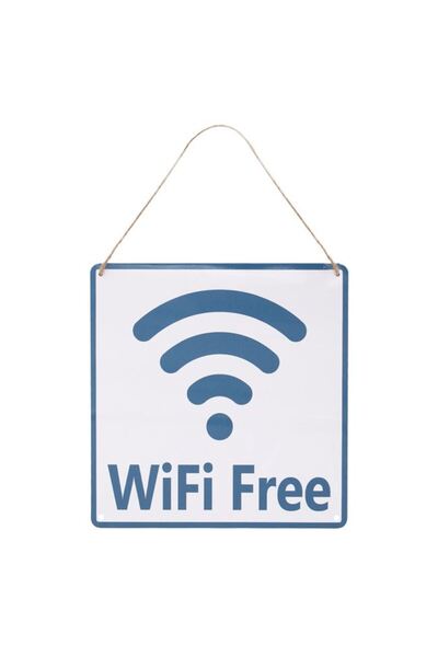 CATIANO Tablita Decorativa Metalica WiFi Free 20x20cm