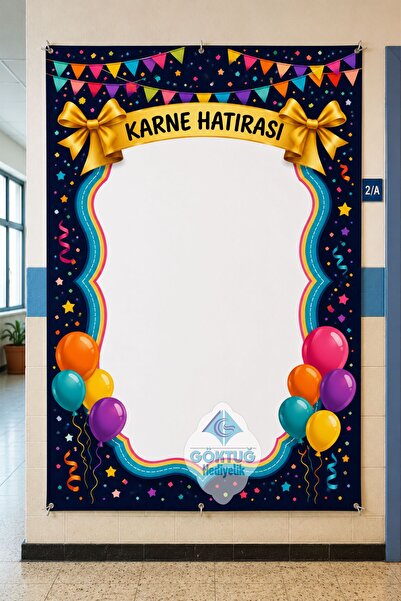 Göktuğ Hediyelik Karne Hatırası Fotoğraf Çerçevesi 100x150 cm Vinil Branda | ...