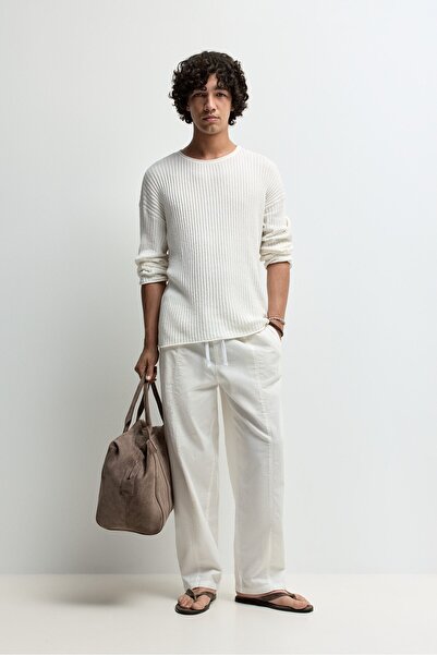 LEFTIES Ketenli baggy jogger pantolon