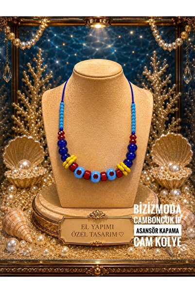 bizizmoda قلادة كامبون تشوك بخيط للإغلاق من مارينا