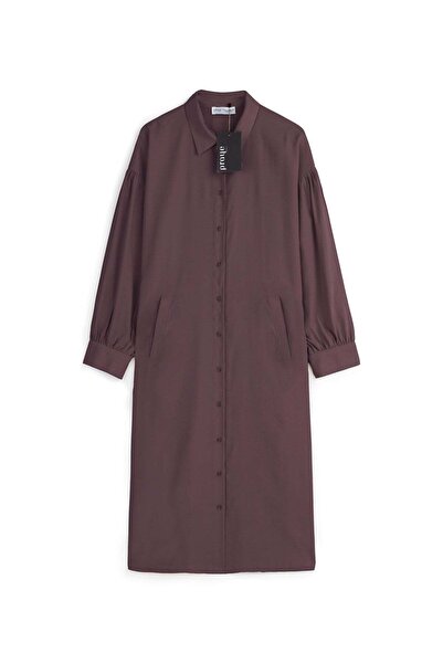 praye Balon Sleeve Long Tunic Claret Red