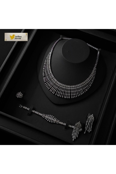 jewelrystore طقم اكسسوارات بدقه الالماس مع العلبه
