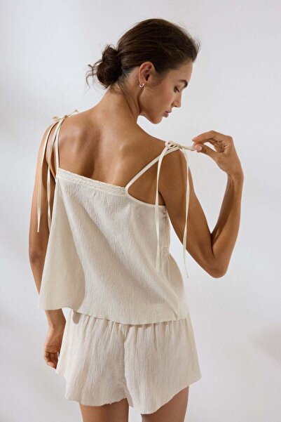 H&M Lace-detail cotton pyjamas
