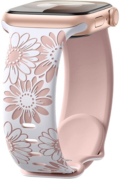 Upeak Floral Engraved Strap Compatible with Apple Watch 41mm 40mm 38mm for Wo...