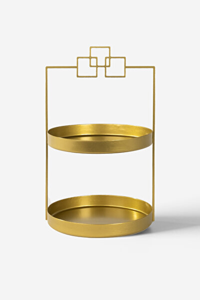 Rarart Concept 2-Tier Gold Metal Organizer - Multi-Purpose Organizer - Luna Kare