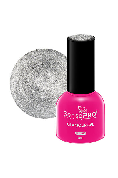 SensoPRO Milano Ημιμόνιμο Βερνίκι Νυχιών Glamour Gel 8ml, Ασημί Λάμψη # 56