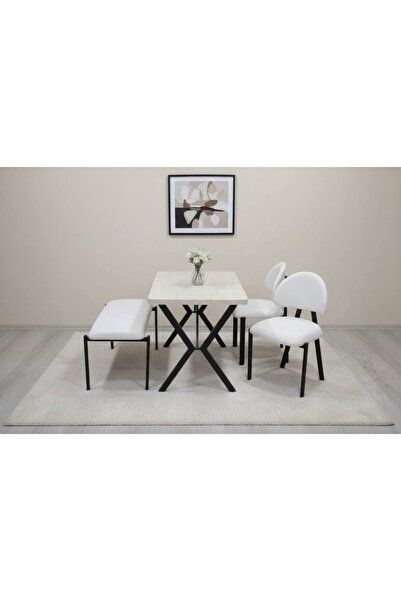 uls metal aksesuar FLORYA BENCH & 2 SANDALYELİ MUTFAK SETİ