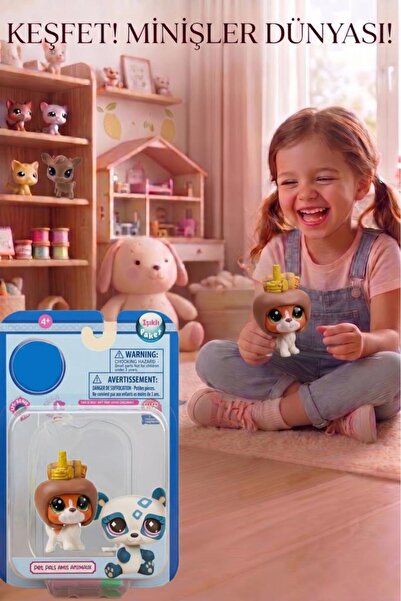 Tıfıl Toys 3 Parça Minişler Pet Shop Işıklı Toplu Kutulu Tekli Oyuncak Figürü...