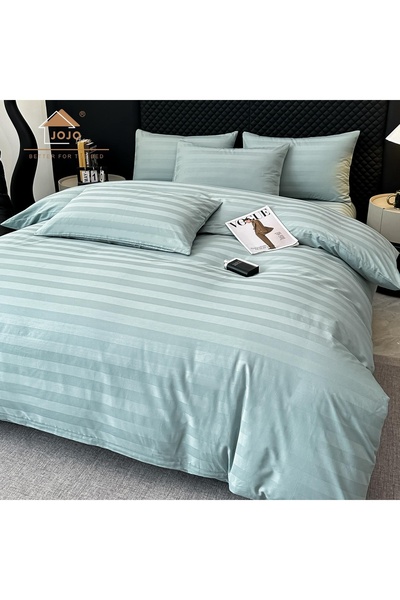 JOJO HOME Lenjerie de Pat 100% Bumbac, Damasc Deluxe Hotelier, 6 Piese, Cearc...