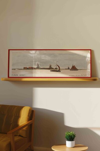 Buka Shops Claude Monet Zaandam Yel Değirmenleri Panoramik Çerçeveli Tablo