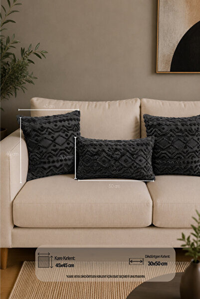 Mislina Home Boemski ukrasni jastuk i navlaka za jastuk 30x50 cm antracit geo...