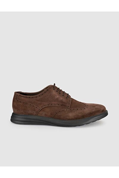 Cabani Brown Suede Genuine Leather Men's Oxford Shoes