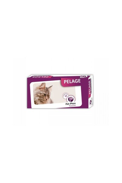 Pet Phos Pelage cat Leather and fur care supplement, 36 tablets