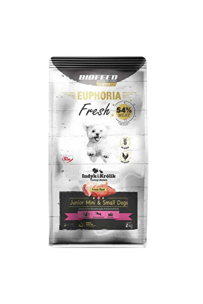 BIOFEED Hrană uscată Euphoria Fresh Junior Mini & Small Curcan cu iepure Curc...