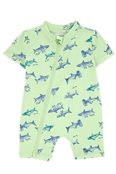 Carter's Carters Erkek Bebek Uv Korumalı Kısa Kollu Fermuarlı Şort Mayo Tulum...