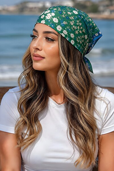 İmajButik Bandană cu model de flori verzi