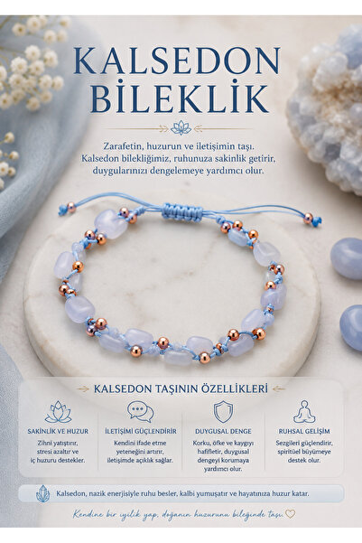 OSMANLI DEĞERLİ TAŞ Certified Chalcedony Merdi̇ven Closing Bracelet