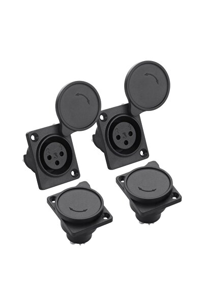 OEM Conector XLR cu 3 pini, mamă, pentru montare pe panou, cu capac impermeab...