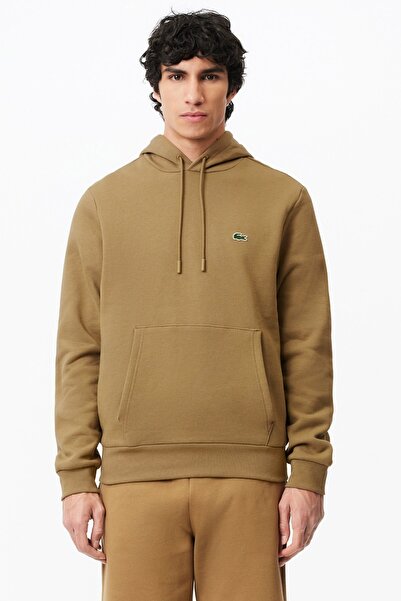 Lacoste هودي كلاسيكي للرجال، سويت شيرت من القطن العضوي مع غطاء رأس قابل للتعد...