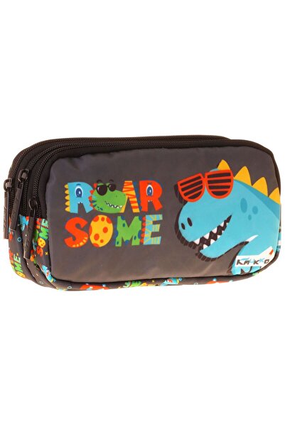KAUKKO Kids Dinazor Roar Some Printed Yellow - Blue Boys' School Pencil Case ...