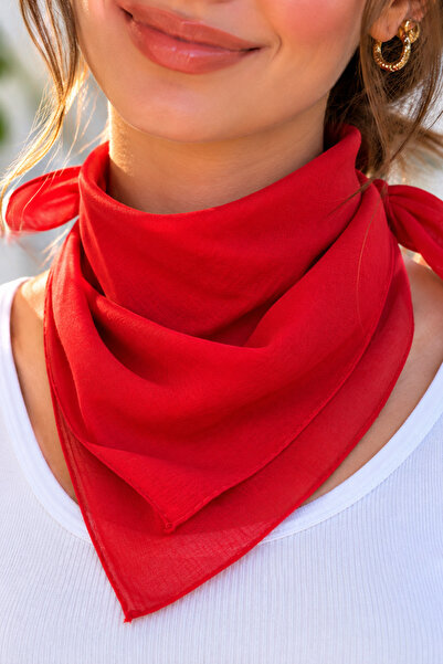 Sacce Scarves&Accessories Plain Red Bandana Cotton Unisex Scarf Hair Neck Wri...