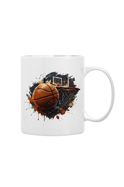 CERCİBAZAAR Basketball Themed Special Design Porcelain Mug – 300 ml Stylish M...