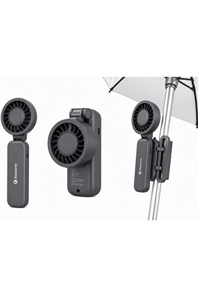 Generic Portable Clip-On Umbrella Fan Rechargeable Mini USB Cooling (Black)