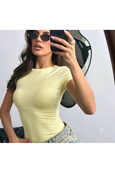 MAESTRO WOMAN Ženska žuta fleksibilna majica sa okruglim izrezom