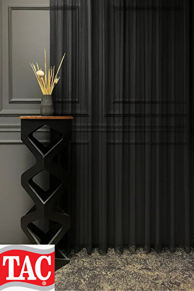 Taç Design elegant, produs nou, perdea din tul negru, pliuri dense, nu necesi...