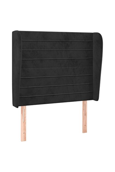 vidaxl Tăblie de pat cu aripioare, negru, 83x23x118/128 cm, catifea