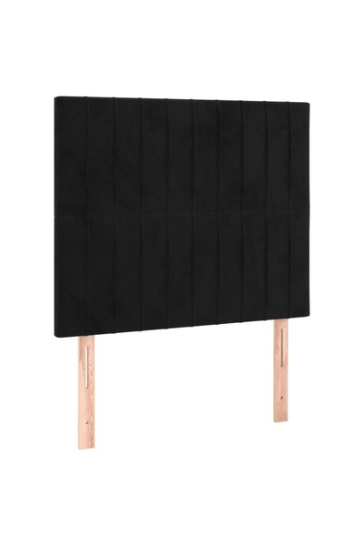 vidaxl Tăblie de pat neagră 90x5x118/128 cm catifea