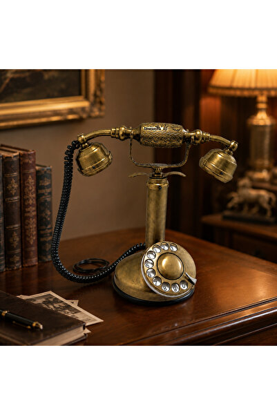 hediyeconcepti Nostaljik Çevirmeli Telefon Dekoratif Obje – Antik Görünümlü M...