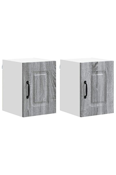 vidaxl Dulap de bucătărie Kalmar 2 pcs Gri Sonoma 30 x 31 x 40 cm