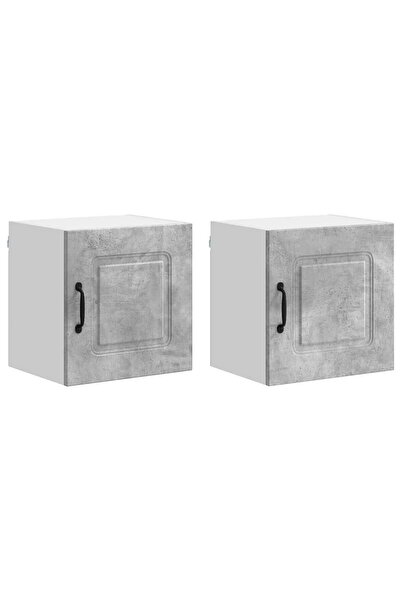 vidaxl Dulap de bucătărie Kalmar 2 pcs Gri din beton 40 x 31 x 40 cm
