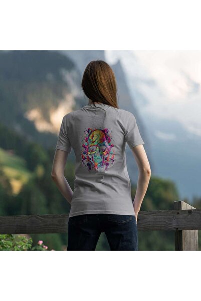 iLovePrints Colorful Abstract Skull Art Tshirt