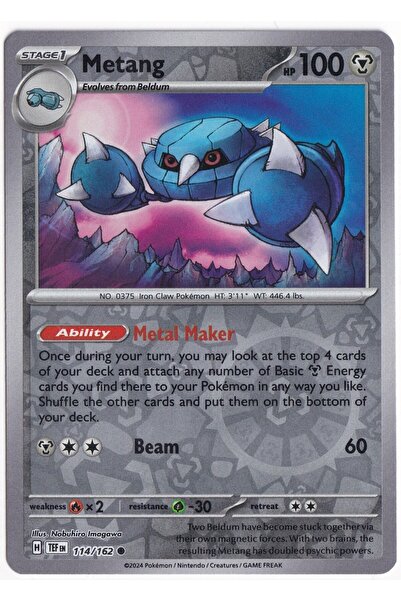 Pokemon Metang [Reverse Holo] 114/162 - Temporal Forces - Card (Mint)