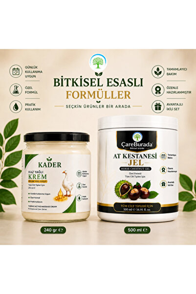 Çare Burada Kader Kaz Yağlı Krem 240 gr & ÇareBurada At Kestanesi Jel 500 ml ...