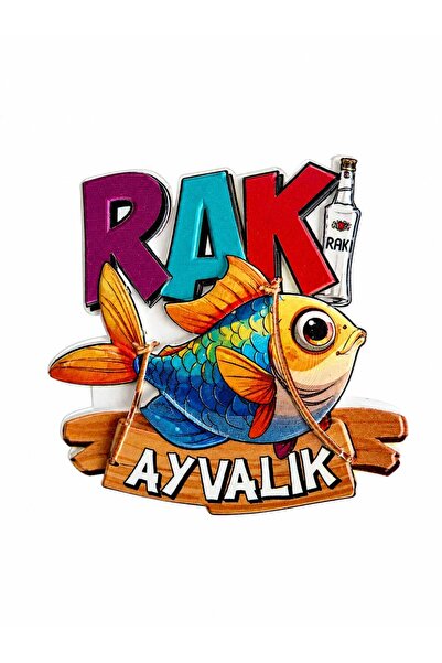 ella'nın çarşısı Ayvalık Magnet Kabartma Figürlü Polyester . Boyut: 6 cm x 7 cm