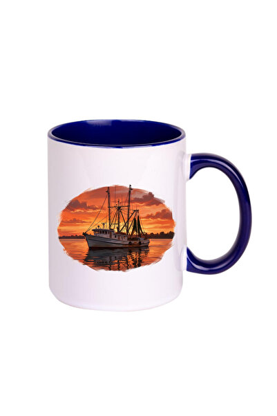 CERCİBAZAAR Special Design Porcelain Mug with Sea and Sailing Theme – 300 ml ...